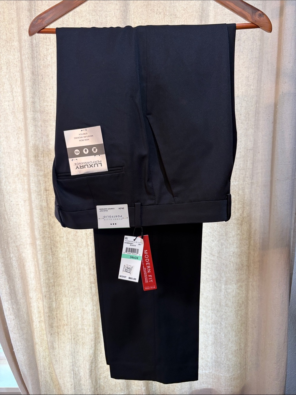 Modern Fit Black Men's Dress Pants